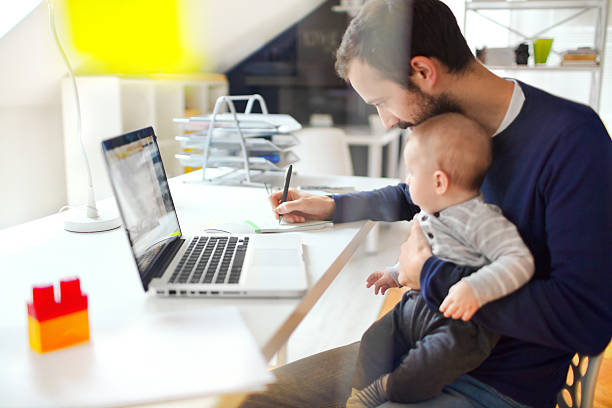 dad working from home